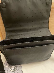 Michael Kors Black Leather Messenger Bag