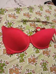 36C Red Padded Lace Bra