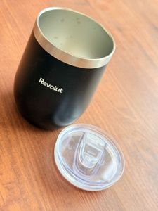 Set of 4 - Modern White Travel Mug with Lid