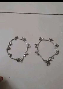 Silver Anklets with Bells