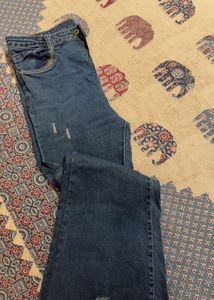 Ripped High Waist Blue Jeans