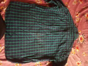Men's Green Plaid Button-Up Shirt