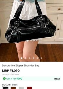 Stylish Black Patent Shoulder Bag from savana