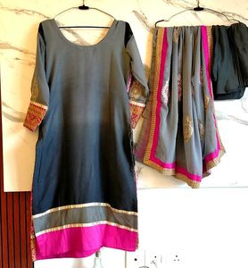 Beautiful Embroidered Churidar Kameez Suit Set