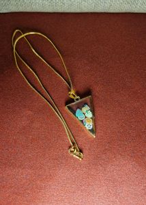 Unique Resin Fruit Slice Triangle Pendant Necklace