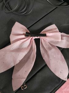 Blush Pink Rhinestone Hair Bow