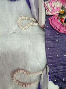 Purple Ombre Gown with Floral Applique