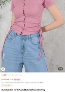 Cute Tie-Up Ruched Buttoned Ribbed Top