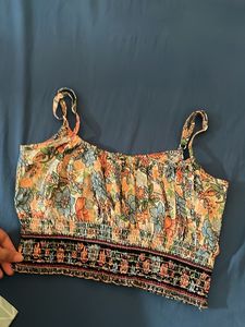 Boho Floral Crop Top &amp; Wide Leg Pants Set