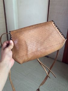 Vintage Tan Leather Crossbody Bag