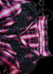 Y2K/goth Pink Plaid Button-Up shirt
