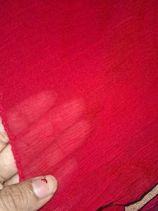 Beautiful Red Saree with Embroidered Blouse