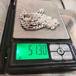 SR91 Pure Silver Figaro 🥨 Chain 51.300gm