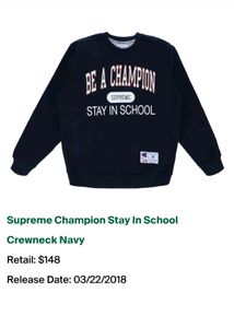 Supreme x Champion Be A Champio