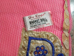 Pink Saree with Embellished Border