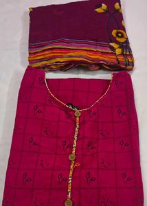 Vibrant Pink Kurta Set with Dupatta