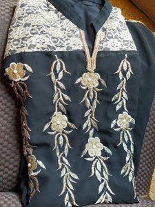 Elegant Embroidered Black Dress