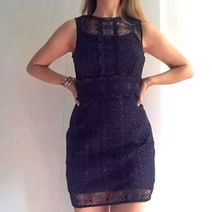 H&amp;M Navy Lace Sleeveless Dress