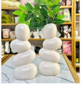 2 Sculptural Ceramic Vase