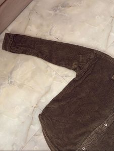 Brown Corduroy Button-Up Shirt