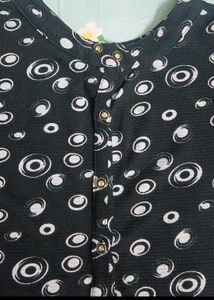Stylish Black Kurta with White Circles