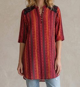 Boho Red Printed Kurta