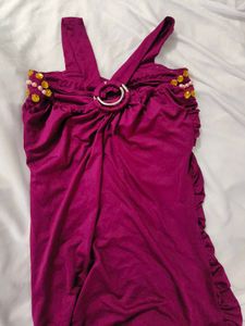 Elegant Ruched top with black skirt