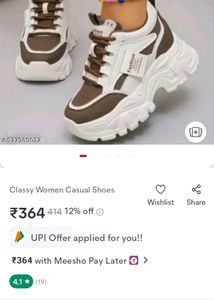 Stylish White &amp; Brown Chunky Sneakers