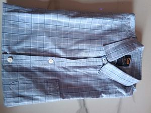 Men's Blue Plaid Short Sleeve Shirt(new)