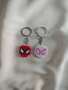 Spiderman & Ghost-Spider Beaded Keychains