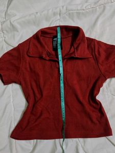 Rust Ribbed Polo Shirt