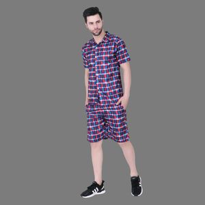Men Check Printed Co-ord Set