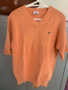 Lacoste Orange V-Neck Sweater