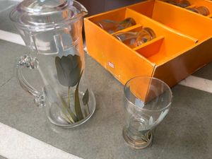🆕 Floral Pitcher &amp; Glasses Set