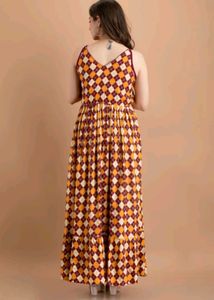 Boho Maxi Dress with Geometric Print size XXL 44
