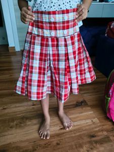 SALE!!..Red Plaid Pleated Skirt