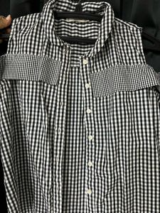 Chic Gingham Cold Shoulder Top