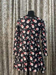 Festive Santa Print Mini Dress