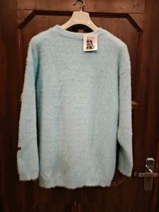 Cozy Light Blue Fuzzy Sweater