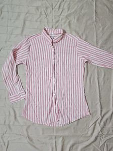Pink and White Striped Shirt