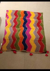 Vibrant Zigzag Pattern Dupatta with Tassels