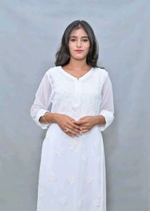 White Kurti With Jeans