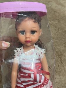 Cute Doll in Red &amp; White Dress