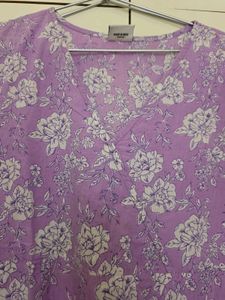 lavender floral A line kurta