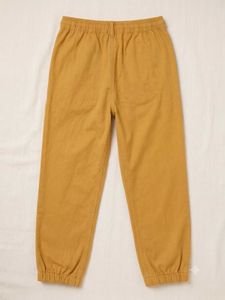 Yellow Cargo Pants with Eyelet Detail