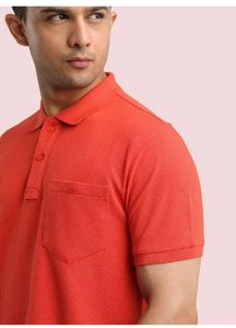 Men's Orange Polo T-Shirt with Pocket