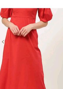 Chic Red Off-Shoulder Midi Dress