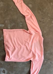 Pink Ribbed Cropped Cardigan top