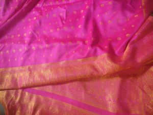 Vibrant Pink Brocade Saree.