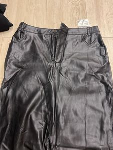 Black Faux Leather Pencil Skirt